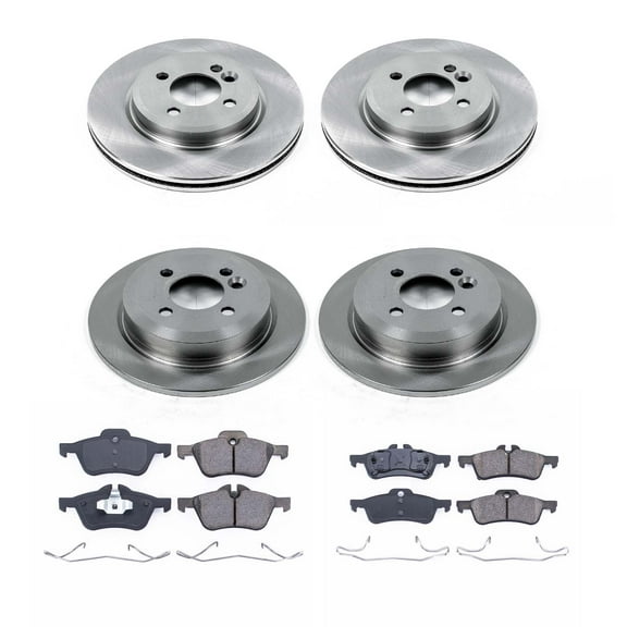 Ultimate Brakes Front and Rear Ceramic Brake Pad and Rotor Kit with Hardware WM81416