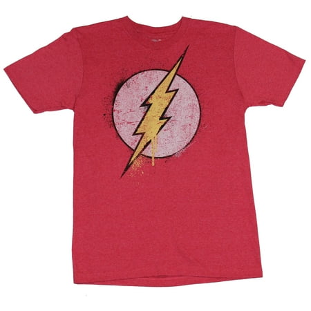 Flash (DC Comics) Mens T-Shirt - Dripping Dotted Distresed Flash (Best Flash Sale Sites For Men)
