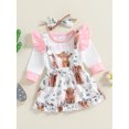 thumbnail image 4 of Michellecmm  Baby Girls Fall Outfit Cow Print Romper and Suspender Skirt Headband, 4 of 9