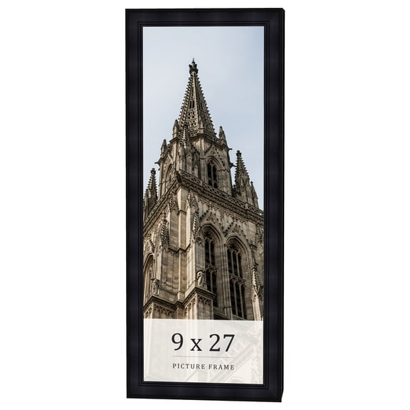 9x27 Frame Black Passaggi Solid Wood Picture Frame Width 1.5 Inches | Interior Frame Depth 0.5