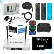 SUPERBOX SUPREME Voice Edition,Voice-controlled remote with alternate mini keyboard. Includes 128GB storage, Ethernet cable, 64GB TF card & remote case for enhanced viewing.