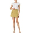 thumbnail image 2 of INSPIRE CHIC Women's Cargo Pocket A-Line Mini Utility Skirt Khaki M, 2 of 6