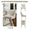 thumbnail image 6 of SEYNAR Modern Velvet Dining Chairs Pleated Vanity Chair Set of 4 with Glod Legs for Living Room,Beige, 6 of 12