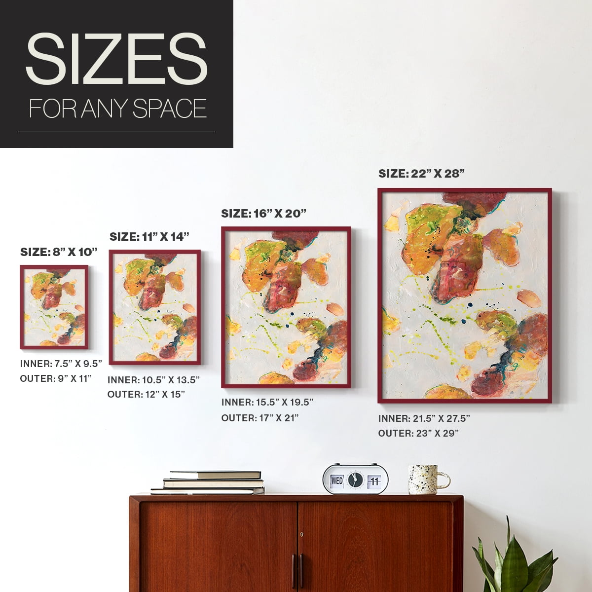 Attracting Love II Framed Print in Red Solid Wood Framed Print No Nail Hanging