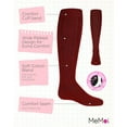 thumbnail image 3 of MeMoi Girls Wide Ribbed Cotton Blend Uniform Knee Socks - Girls - Female, 10-12, Dark Maroon, 3 of 8