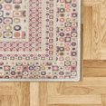 thumbnail image 2 of Retro Area Rug with Non-Slip Backing, Geometric Groovy Themed Pattern of Rounds and Squares Grunge Nostalgic Look, Quality Carpet for Bedroom and Dorm Room, 2.6' x 5', Pink Fawn Quartz, by Ambesonne, 2 of 3