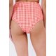 thumbnail image 1 of ABPHQTO Braguitas de bikini de talle alto con lazo en la parte delantera y estampado a cuadros rojos para mujer, 1 of 5