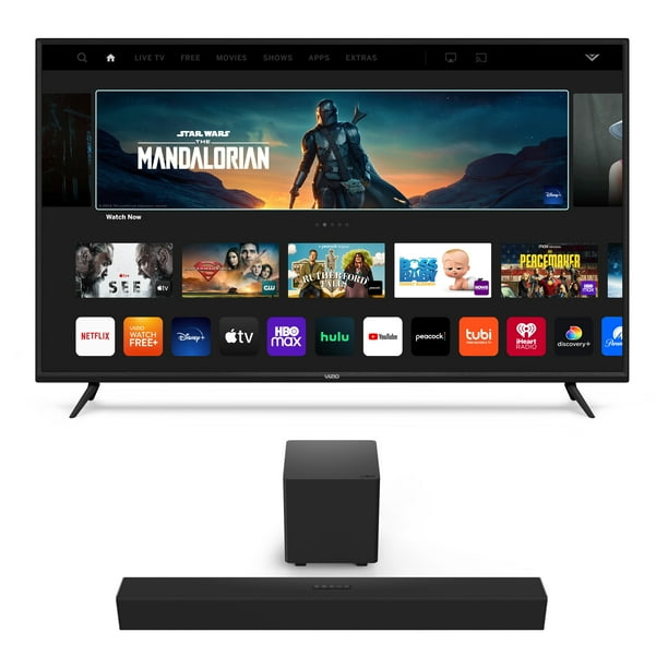 VIZIO 65" 4K TV with a VIZIO 2.1 Home Theater Sound Bar, DTSX
