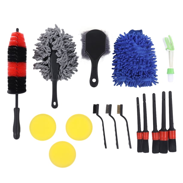 Juego De Cepillos Detallado De Coches De 16 Piezas, Kit Detallado De Coches, Kit De Lavado De Coches Para Vehículos, Kit De Herramientas De Limpieza Para Interiores Y Exteriores