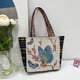 thumbnail image 1 of Bolso de hombro de lona bordado para mujer Gran capacidad Moda femenina Bolso de viaje informal Bolso con cremallera Monedero Tote para trabajo Fiesta , flor de mariposa, 1 of 8
