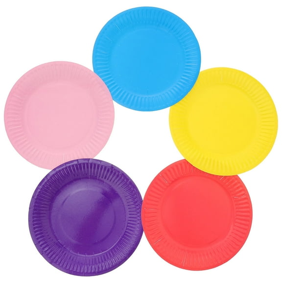 IBASETOY 50pcs Disposable Paper Plates Purple for Event Organizers