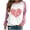 Pink, variant on Aofany Valentine's Day Sweatshirt Women Plus Size Pullover Heart Graphic Shirts Casual Long Sleeve Tops