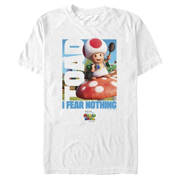 Men's The Super Mario Bros. Movie Toad I Fear Nothing  Graphic Tee White Medium
