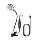thumbnail image 1 of Lámpara de escritorio LED con lupa, lámpara con clip y cargador USB, lámpara de lectura con clip flexible de 360 grados, 3 modos de iluminación y 10 niveles regulables, botón inteligente, 1 of 5