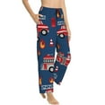thumbnail image 2 of Uemuo Fire Truck 1 Pattern Women's Wide Leg Palazzo Lounge Pants with Pockets Light Weight Loose Comfy Casual Pajama Pants-X-Large, 2 of 9