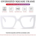 thumbnail image 3 of AIEYEZO Oversized Square Blue Light Glasses for Women Cute Big Frame Glasses Fashion Clear Multi-Color Computer Eyewear, 3 of 7