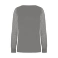 thumbnail image 4 of Sparkly Long Sleeve Shirts for Women Mesh Sleeve Patchwork Crewneck Relaxed Fit Shirt Blouse Rave Tops, 4 of 5