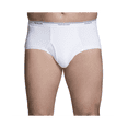 thumbnail image 2 of Fruit of the Loom Men's Cotton White Briefs, Extended Sizes, 6 Pack, 2 of 6