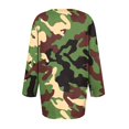 thumbnail image 5 of GIPQJK Women's Camo T-Shirt 2024 Fall Graphic 3/4 Sleeve Sweatshirts Tops Round Neck Casual Loose Fit Tee Shirts Army Green,L, 5 of 5