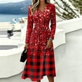 thumbnail image 5 of Fall Dresses for Women Spring Fall Plus Size V Neck Flowy a Line Dress Elegant Formal Wrap Dress, 5 of 5
