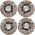 thumbnail image 2 of Shower Caps,Cute Hedgehog Mushroom Leaves Pattern Waterproof Shower Cap for Women 4 Pieces,Double Reusable Hair Cover for Shower PEVA Elastic Stretch Hem, 2 of 7