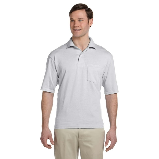 Jerzees Men's Five Point Left Chest Pocket Polo Shirt, Style 436MP
