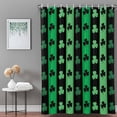 thumbnail image 3 of Bathroom Shower Curtain St. Patrick's Day Shamrock Waterproof Shower Curtains with Hooks, Green Black Stripe Theme Bath Curtains Bathtub Curtain Home Decor 36x72in, 3 of 9