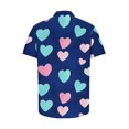 thumbnail image 6 of VBTAPA Valentine's Day Shirt for Men Love Heart Print Hawaiian Shirts Short Sleeve Casual Button Down Shirt Beach Wedding Party Tops Blue XXL, 6 of 6