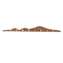 Brown Mountain-Shaped Wall-Mounted Coat Rack,8 Hooks,Walnut & Brass,11 - 44lbs Load,Modern Design for Home & Office