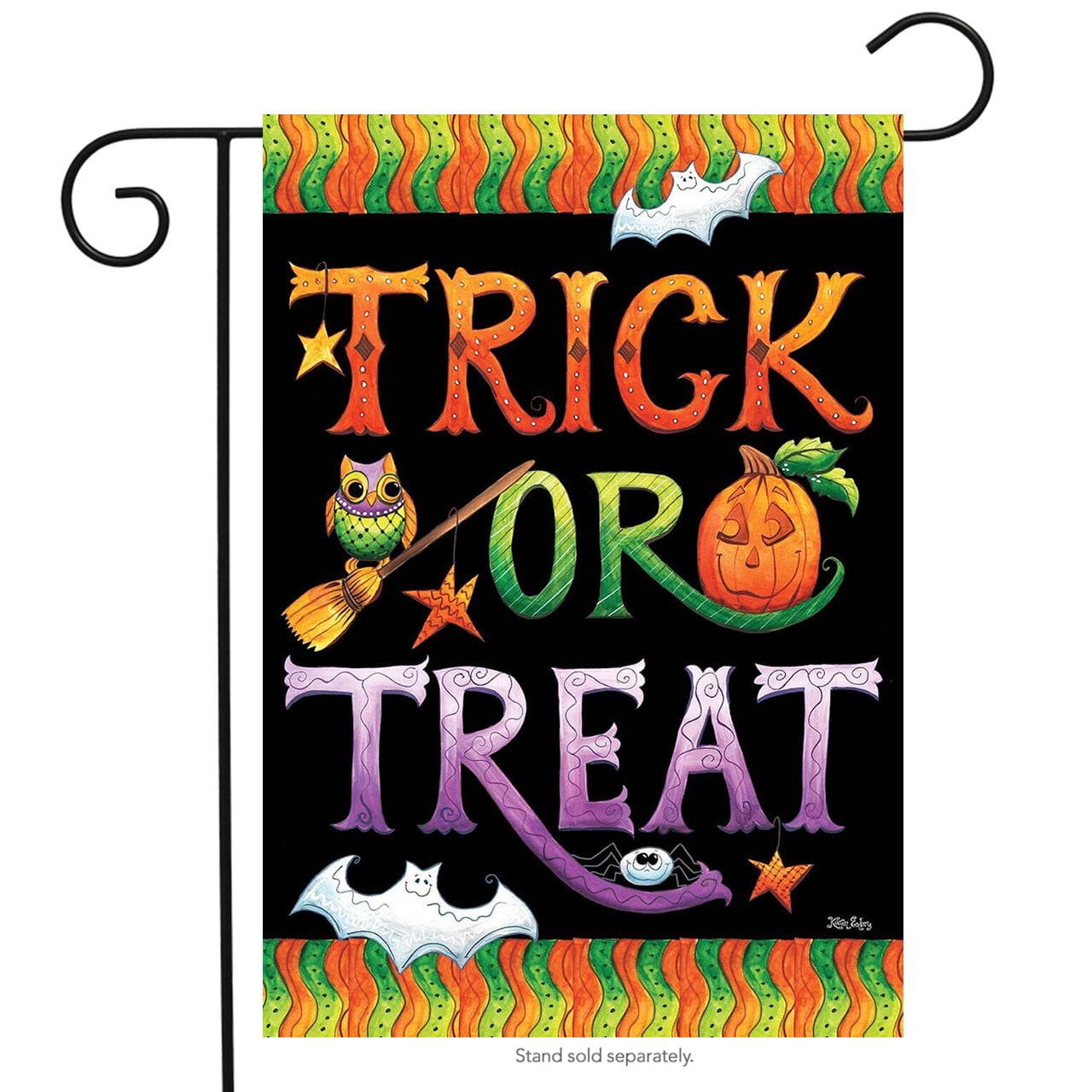 Halloween Party Primitive Garden Flag Owl Black Cat Jack o/'Lantern 12.5/" x 18/"