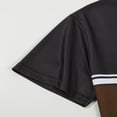 thumbnail image 5 of Ceisia Men's Color Block Half Zip Short Sleeve Polo Shirt With Stripe Detail Coffee L Gift, 5 of 7