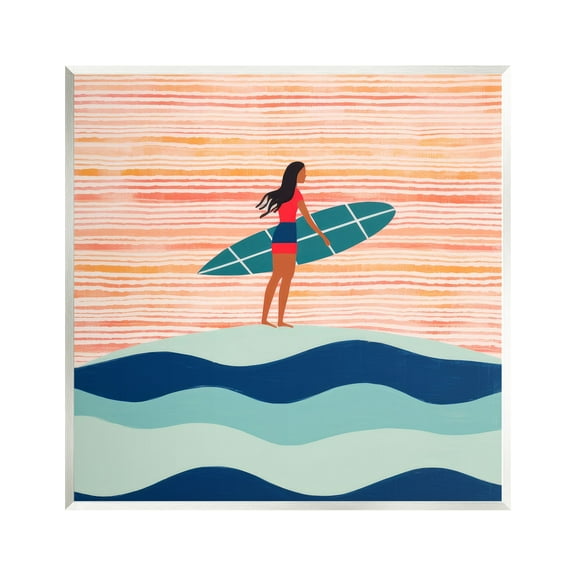 Stupell Industries Boho Beach Surfer Abstract Painting Unframed Art Print Wall Art, 12 x 12