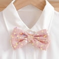 thumbnail image 5 of HOMBOM Big Girls Summer Outfits Solid Color Ruffle Flutter Sleeve Bow Shirt & Sequin Split Skort 2 Piece Sweet Casual Set Age 5-14 Years,Pink,9 Years, 5 of 9