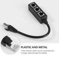 thumbnail image 2 of HLONK RJ45 Ethernet Splitter Cable Ethernet Splitter 1 to 3 Cable Adapter Port Plug Ethernet Port Suitable for Computer/ Router/ Box ( Random Interface Style ), 2 of 4