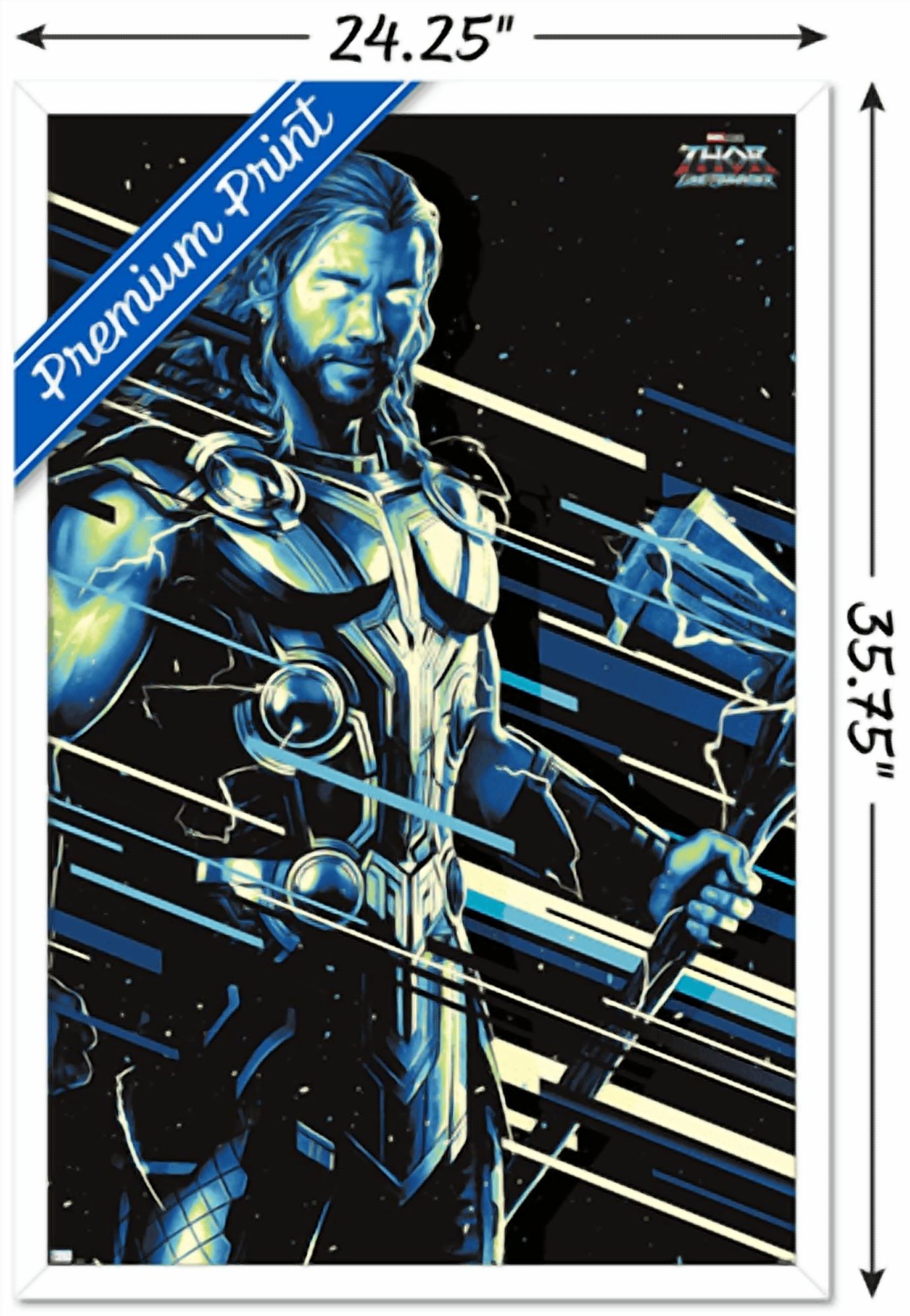 Marvel Thor: Love and Thunder - Thor Wall Poster, 22.375" x 34" Framed