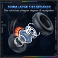 thumbnail image 4 of ONIKUMA Wired Gaming Headset, RGB Lighting, Dual Head Beam, Memory Foam Earmuffs, Flexible Mic, 50mm Bass Speakers, 3.5mm USB Interface, Black, 4 of 14