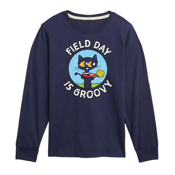 Pete the Cat - Field Day - Field Day Is Groovy - Gold Medal Champ - Toddler And Youth Long Sleeve Graphic T-Shirt