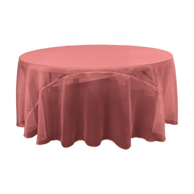 LA Linen TCOrgz120R-BurgundyO17 Pure Miroir Organza Nappe Ronde&44; Bordeaux - 120 Po.