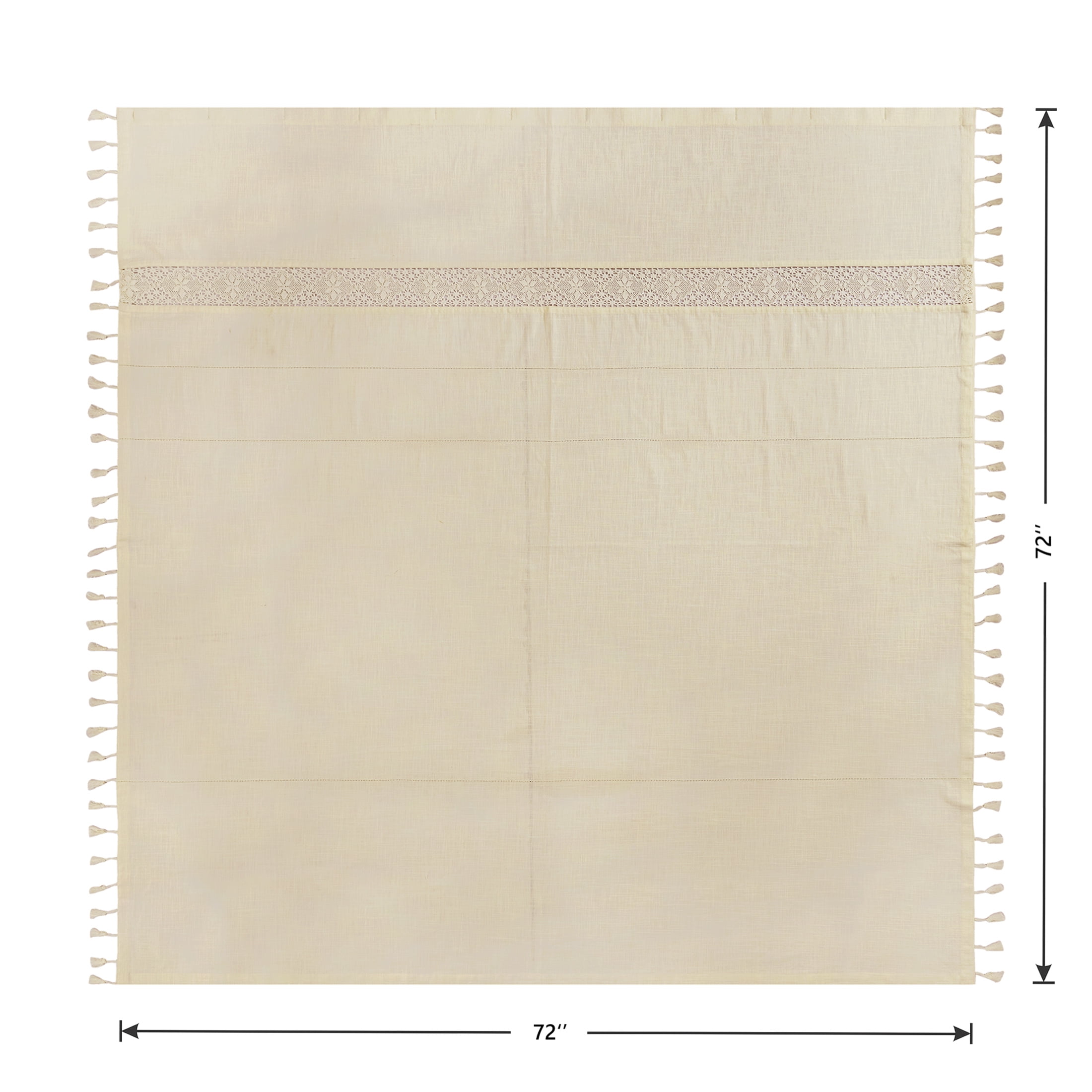 Better Homes & Gardens Corinne Crochet Shower Curtain, Ivory, 100% Cotton, 72 in x 72 in