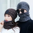 thumbnail image 3 of Unisex Winter Outdoor Cycling Warm Hat Ear Protection Knitted Beanie Scarf Set, 3 of 10