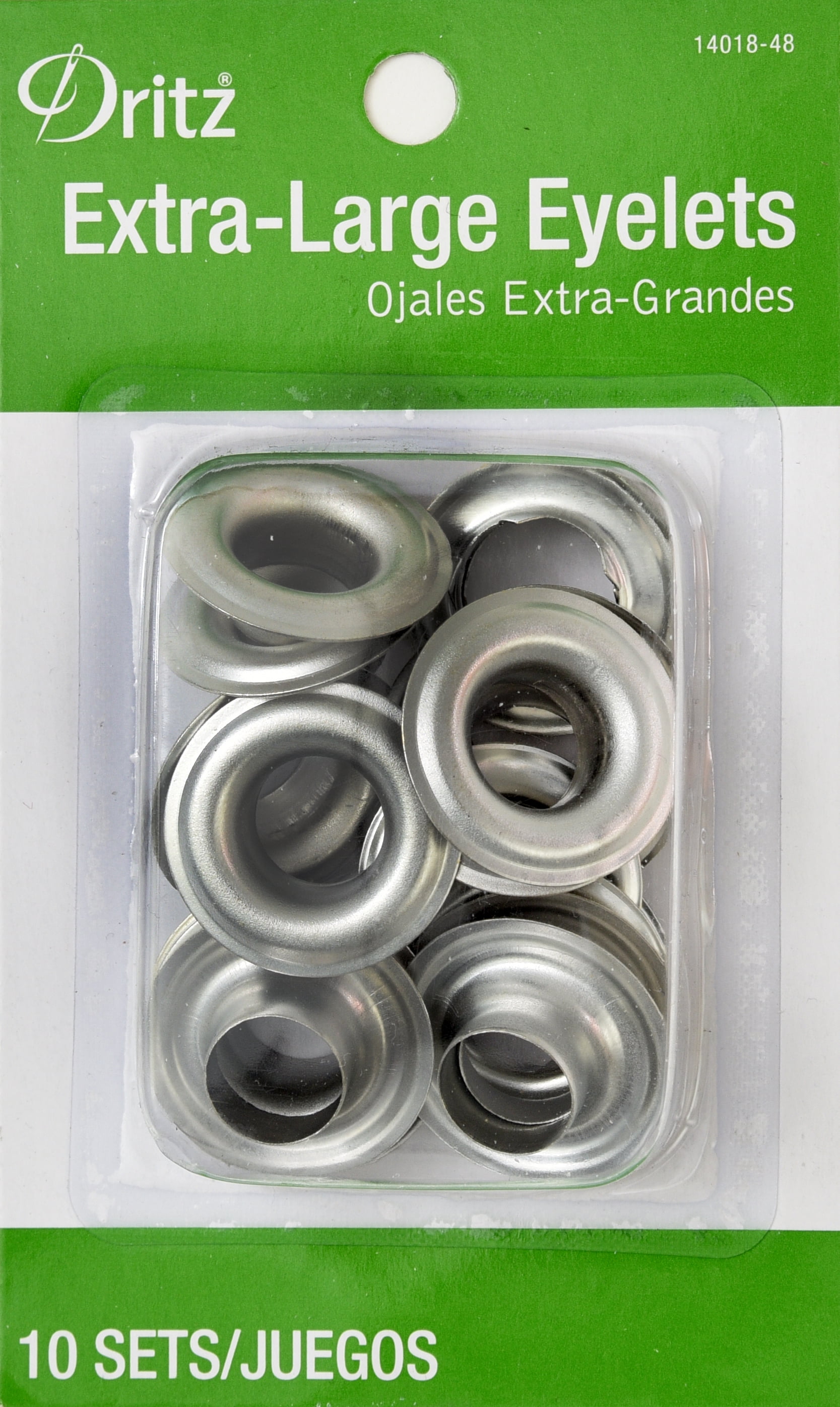 Dritz Silver Extra Large Eyelets, 10 Piece