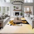 thumbnail image 4 of Cute Black Cat Washable Living Room Rugs 6'x9', Yellow Sunflower Bee Country Style Fields Low Pile Throw Large Area Rug Non-Slip Sturdy Edge Binding Carpet for Dining Room Kitchen Office, 4 of 9