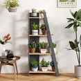 thumbnail image 4 of Gymax 4-Tier Modern Bookshelf Wooden Vertical Display Book Shelf for Small Space Gray & Natural, 4 of 10