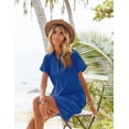 thumbnail image 3 of Zeagoo Womens Casual Dress Short Sleeve Cotton Button Down Loose Fit Shirt Dress with Pocket, 3 of 6