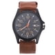 thumbnail image 1 of Reloj de pulsera de cuarzo para hombre, de nailon tejido, deportivo, de moda, con calendario, de cuarzo (marrón)., 1 of 7