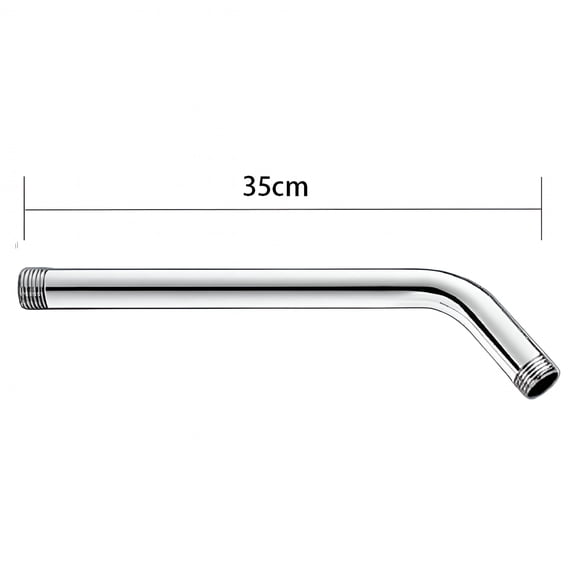 HIBIBUD Shower Head Extension Arm,Replacement Right Angle Arm Extender 14"Long High Rise Handheld Pipe Chrome Plating Wall Mounted Stainless Steel Bathroom Accessory Standard 1/2" Connection Finish
