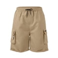 thumbnail image 6 of Cargo Shorts for Men Elastic Waist Drawstring Lightweight Hiking Shorts Breathable Stretch Casual Shorts, L, 6 of 8