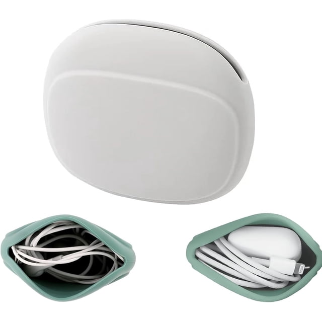 Bolsa de almacenamiento de silicona, organizador portátil de auriculares con cable de silicona, estuche de almacenamiento de cable de datos, organizador de cable de carga USB multifunción para el hoga