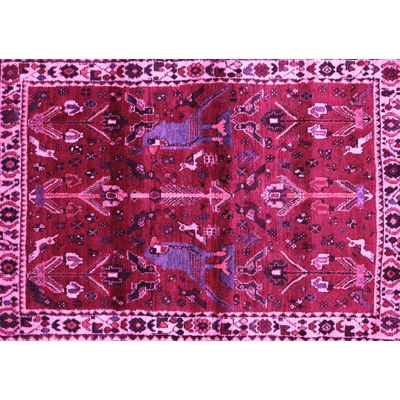 Ahgly Company Indoor Rectangle Persian Pink Traditional Area Rugs, 5' x 7'