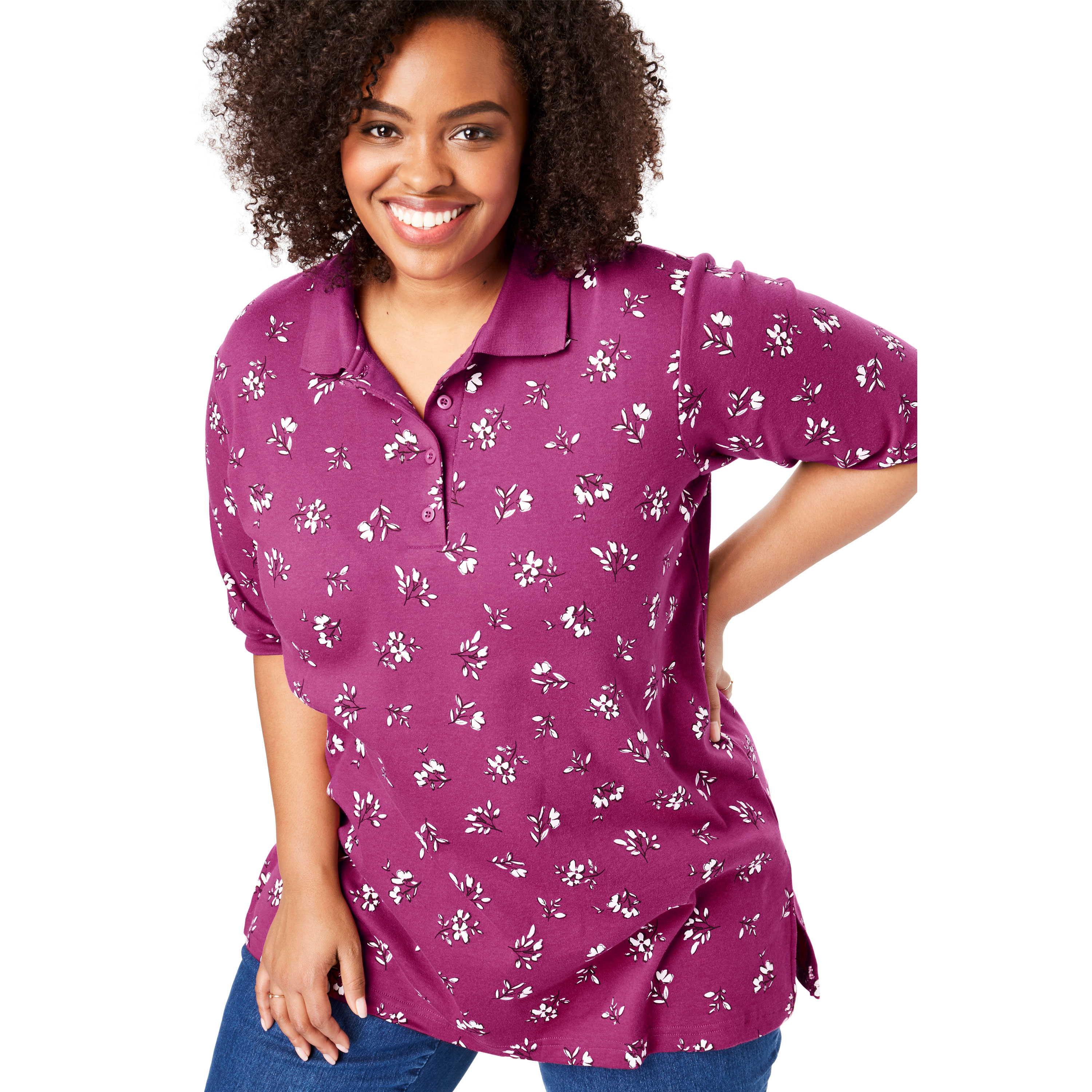 tunic length polo shirts